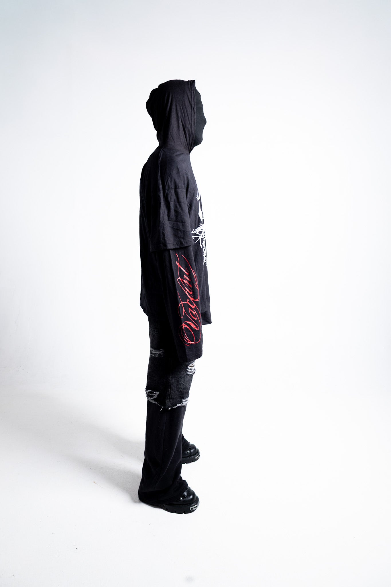 Vacant - Hearts Double Layered Hoodie ( Black )