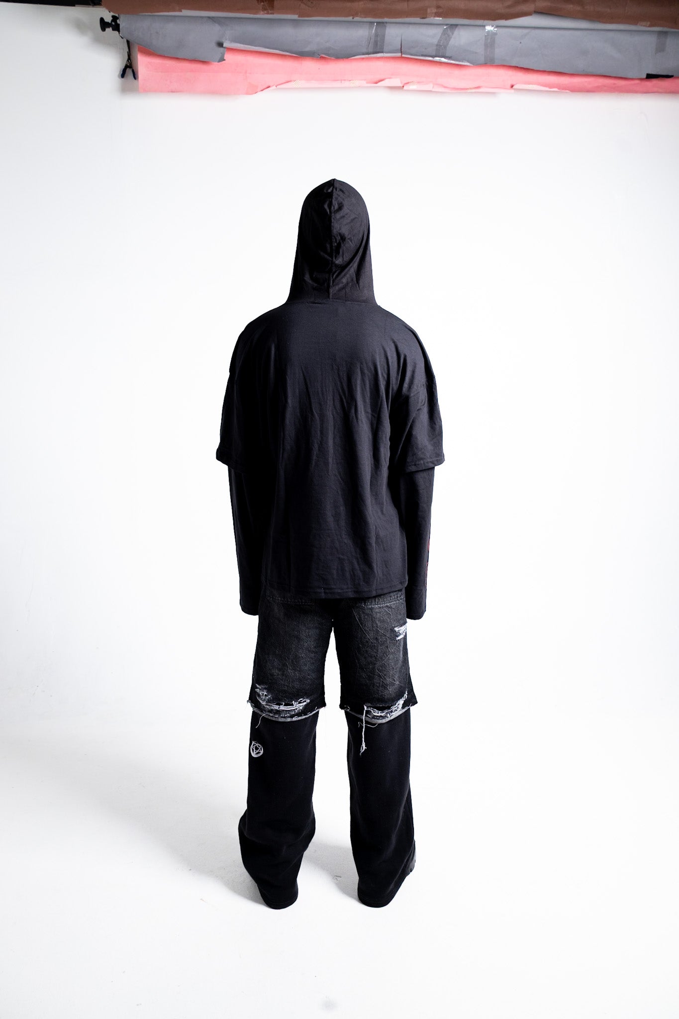 Vacant - Hearts Double Layered Hoodie ( Black )